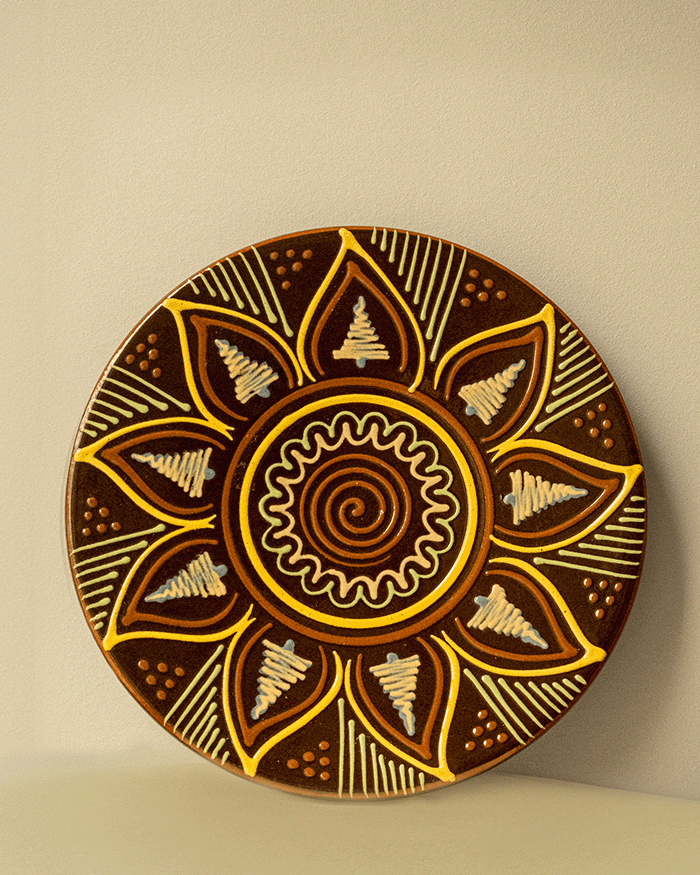 Set of 2 antique Spanish ceramic plates