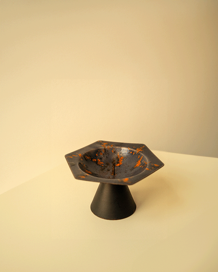 Vintage 1970s Iron Candlestick Holder