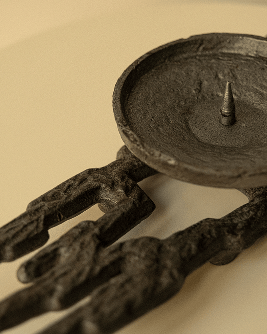 Brutalist Wrought Iron Candleholder