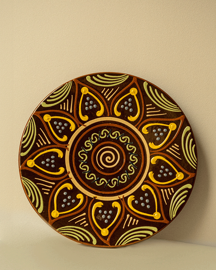 Set of 2 antique Spanish ceramic plates