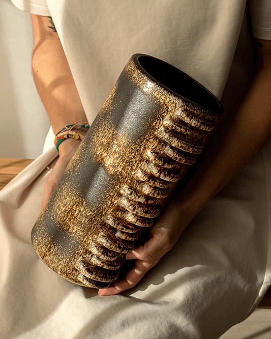 Rare Fat Lava Floor Vase