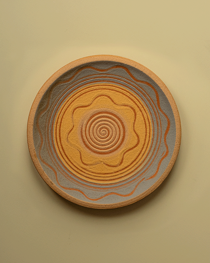 Set of 6 antique terracotta plates