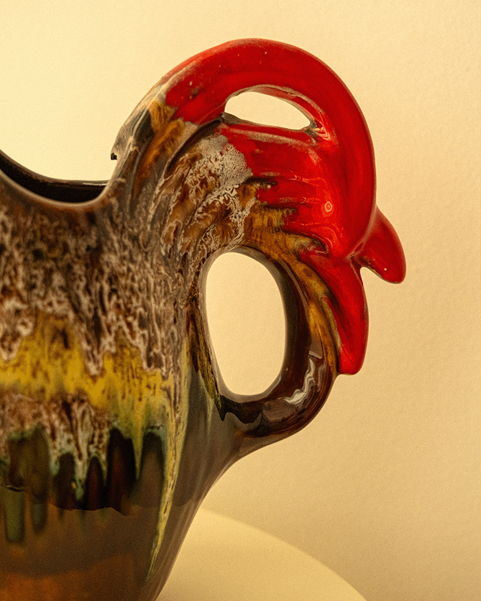 Vallauris Ceramic Rooster Pitcher