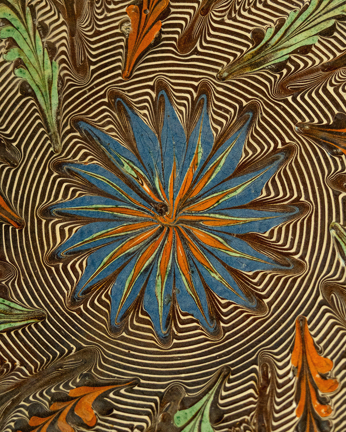 Vintage Romanian Glazed Ceramic Plate