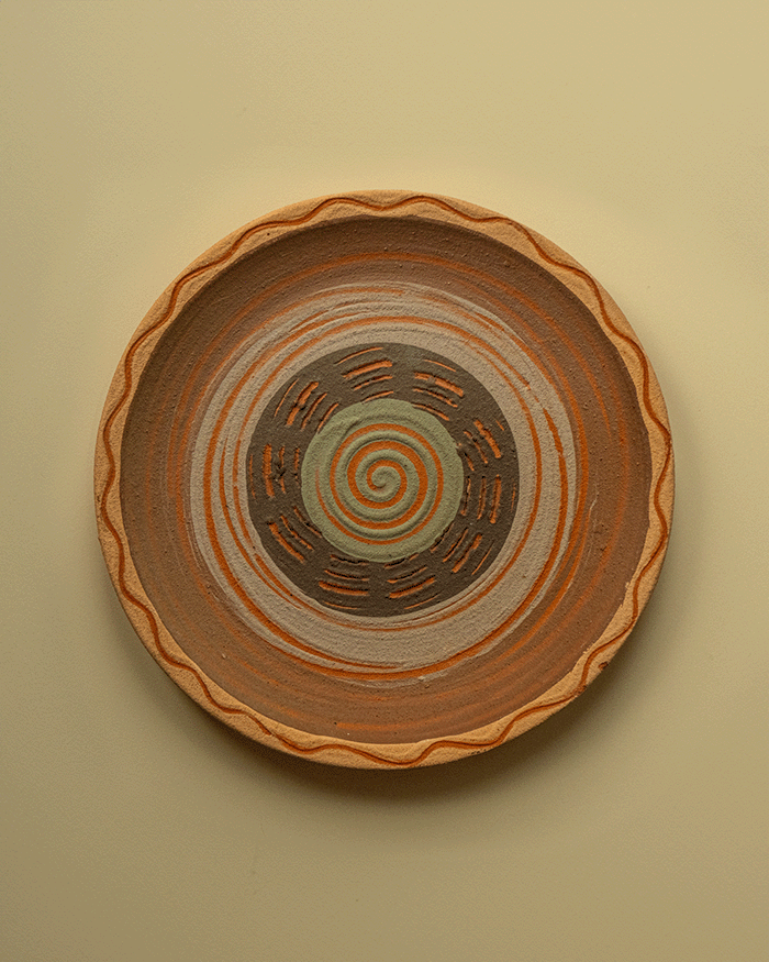 Set of 6 antique terracotta plates