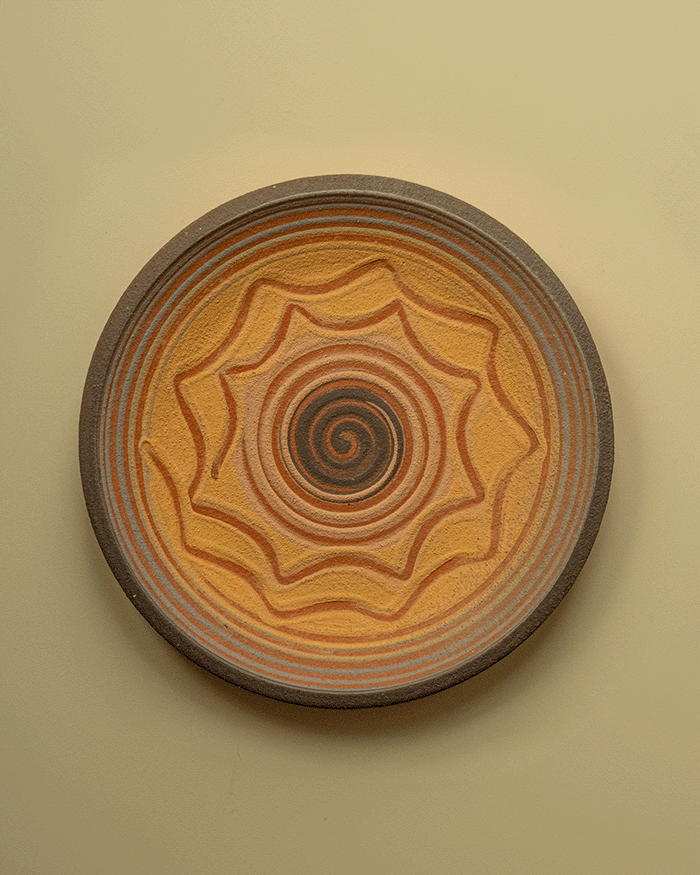 Set of 6 antique terracotta plates