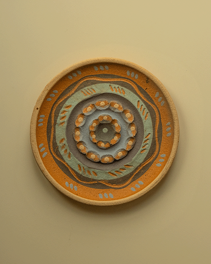 Set of 6 antique terracotta plates