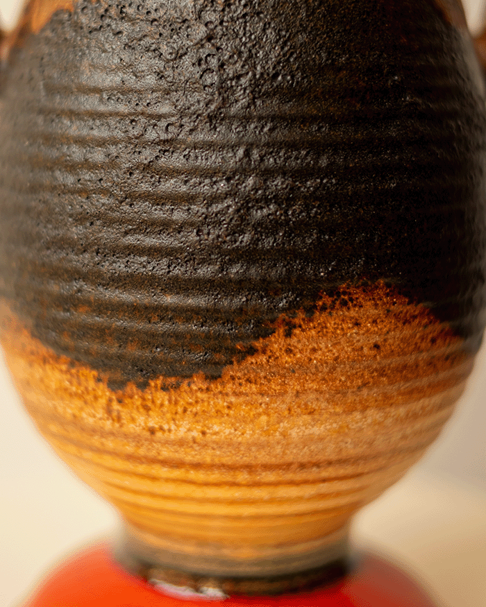 Mid-Century Fat Lava Vase