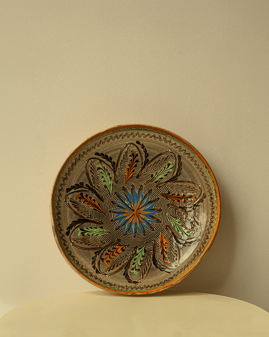 Vintage Romanian Glazed Ceramic Plate