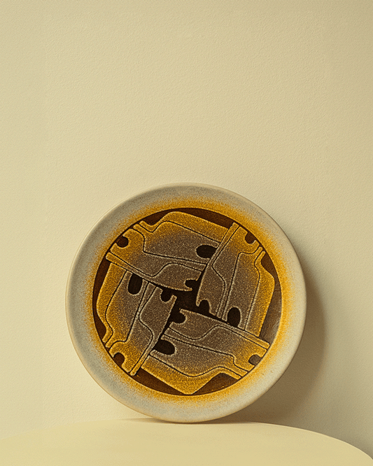 Set of 2 decorative Brutalist plates