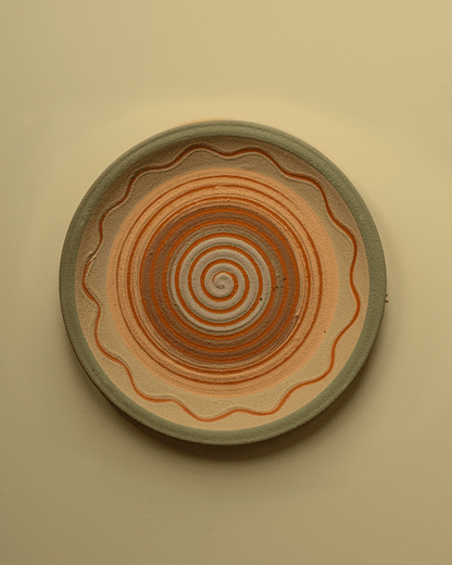 Set of 6 antique terracotta plates