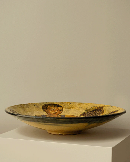Catalan Ceramic Plate with Grape Harvest Scene
