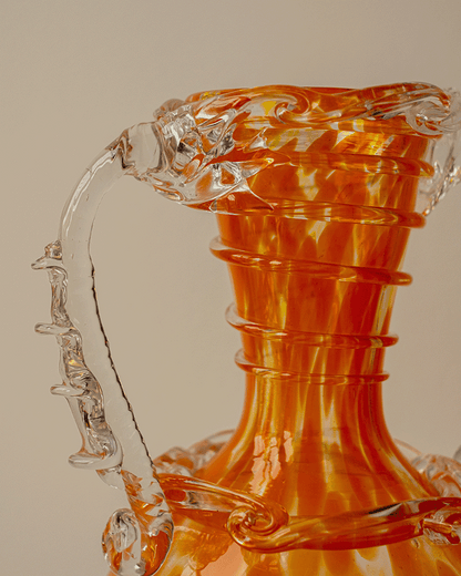 Vintage Spatter Glass Two-Handled Vase