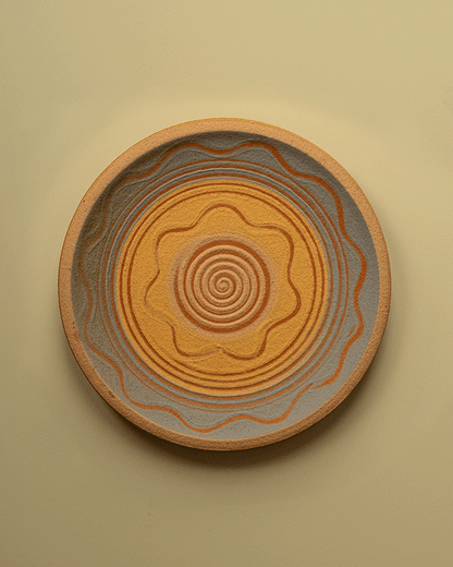 Set of 6 antique terracotta plates