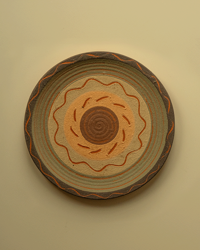 Set of 6 antique terracotta plates