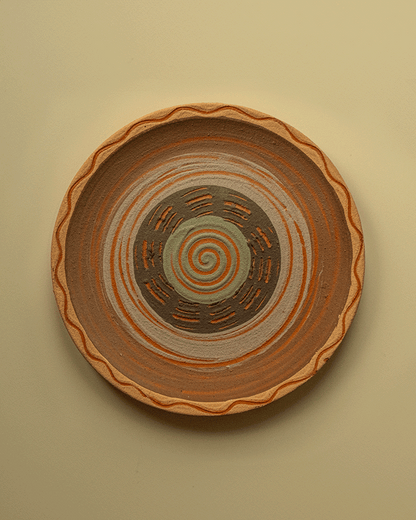 Set of 6 antique terracotta plates